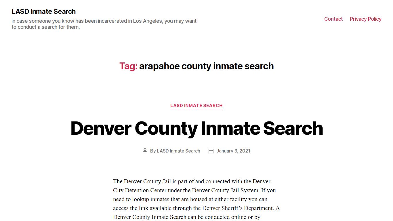 arapahoe county inmate search – LASD Inmate Search